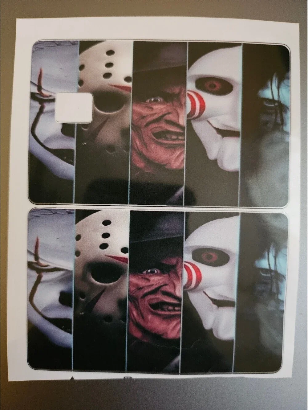 Movie serial Killer Scary Bank/Credit/Debit Card Skin Sticker - NEW - set of 2